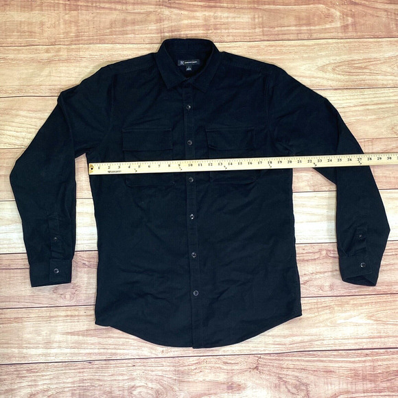 INC INTERNATIONAL CONCEPTS Black Corduroy Button Up Small Long Sleeve Shirt - Picture 6 of 8